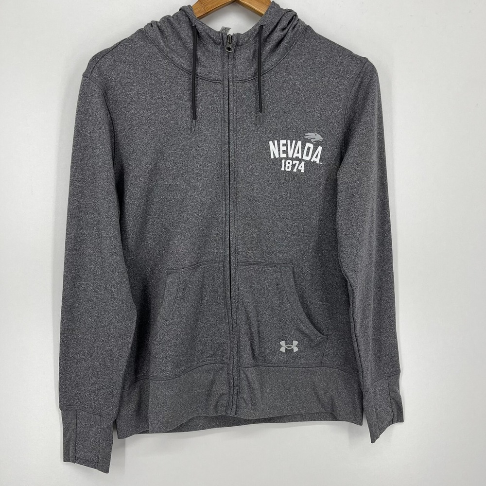 Under Armour Sweatshirt Women's M Gray UNR Nevada Wolf Pack NCAA Full Zip Hooded